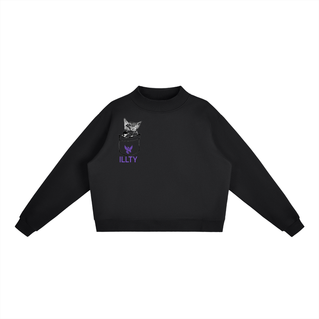 Essential Fleece Mock-Neck Crew Sweatshirt