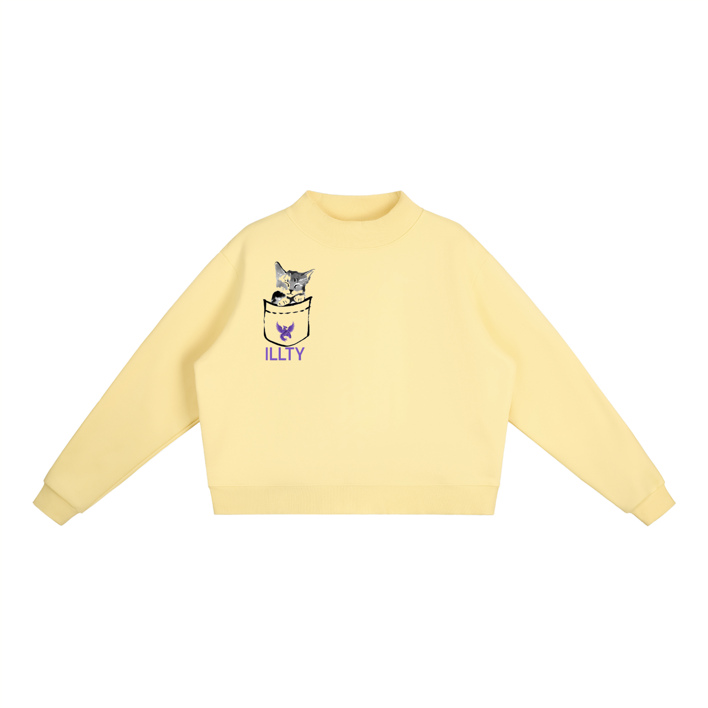 Essential Fleece Mock-Neck Crew Sweatshirt