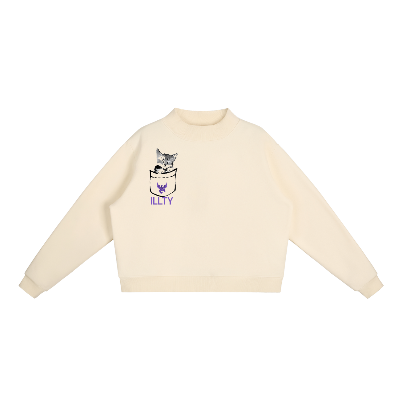 Essential Fleece Mock-Neck Crew Sweatshirt