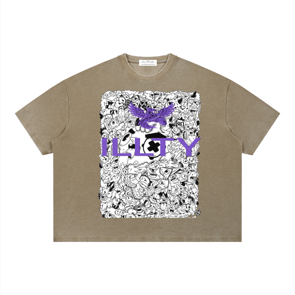 Unisex Vintage Wash Sunfade Boxy Waffle T-Shirt