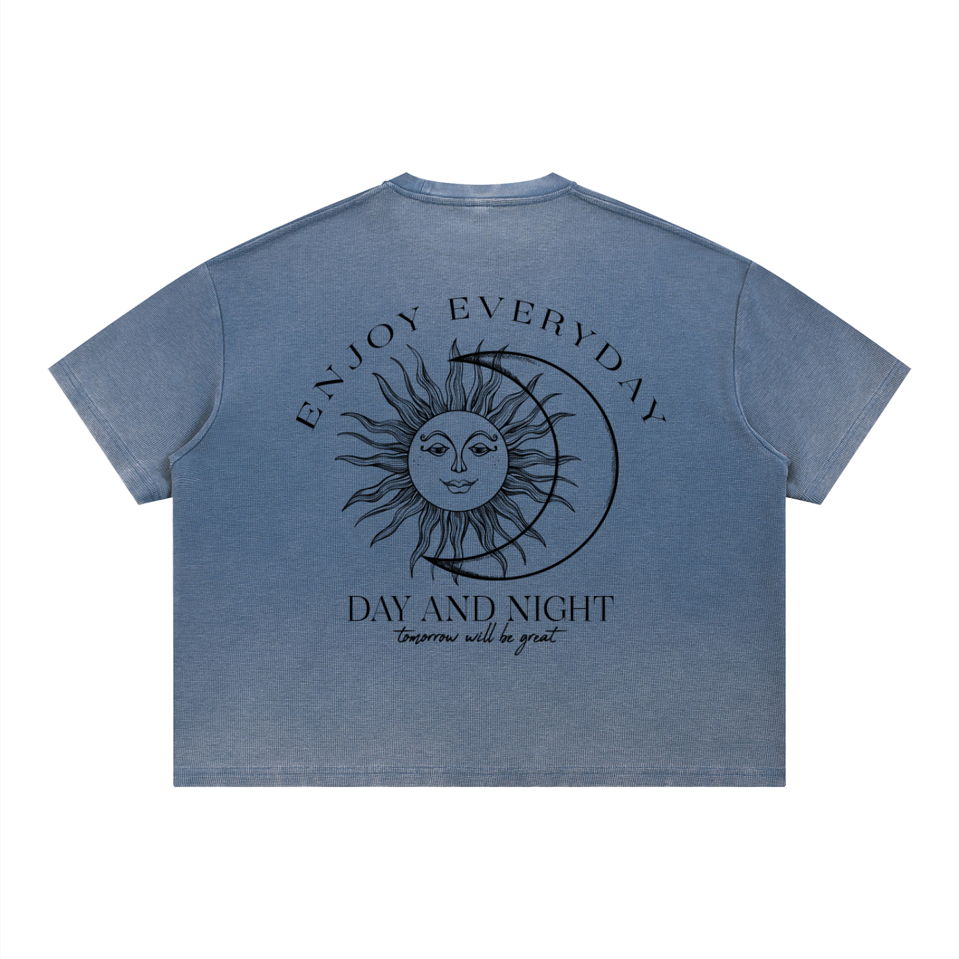 Unisex Vintage Wash Sunfade Boxy Waffle T-Shirt