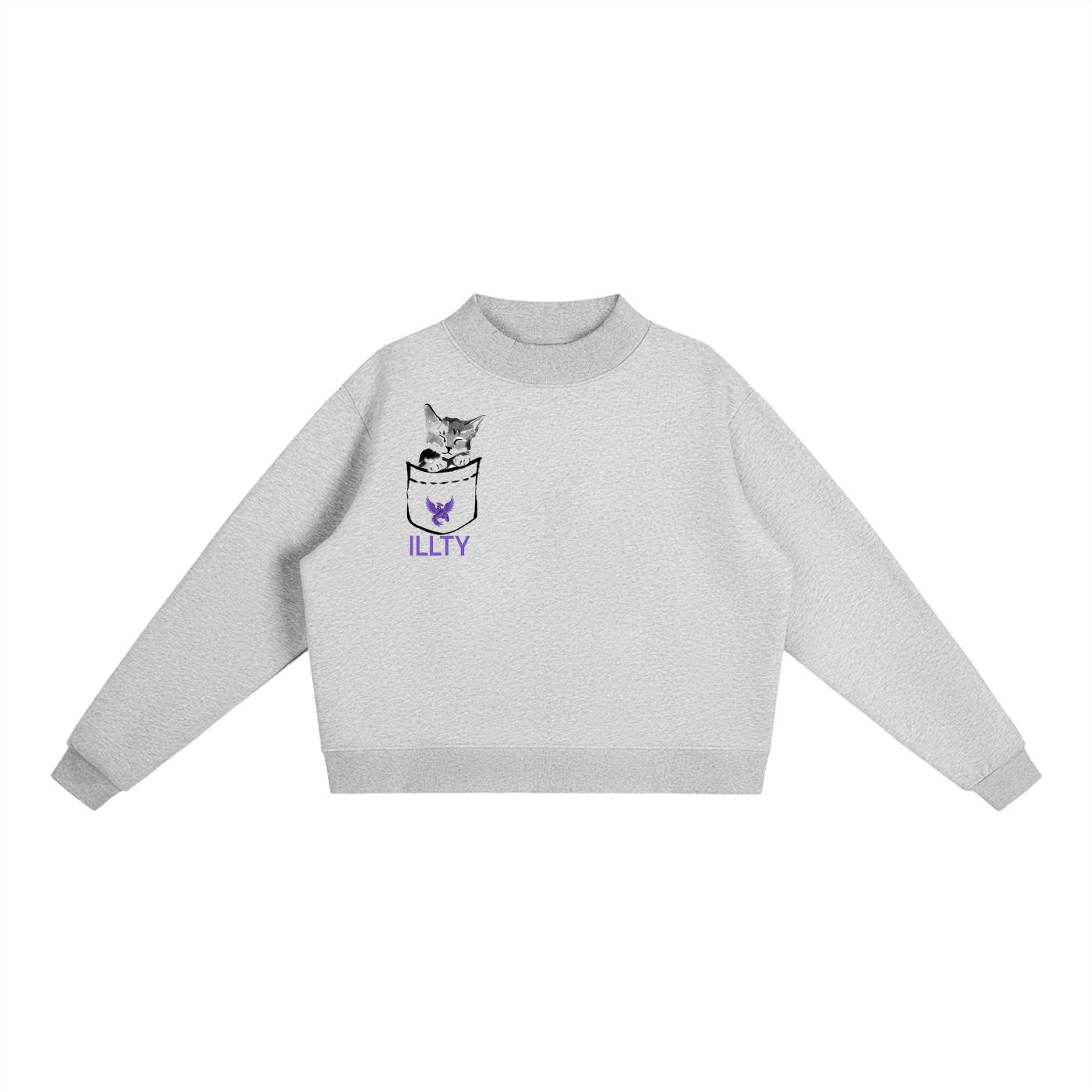 Essential Fleece Mock-Neck Crew Sweatshirt