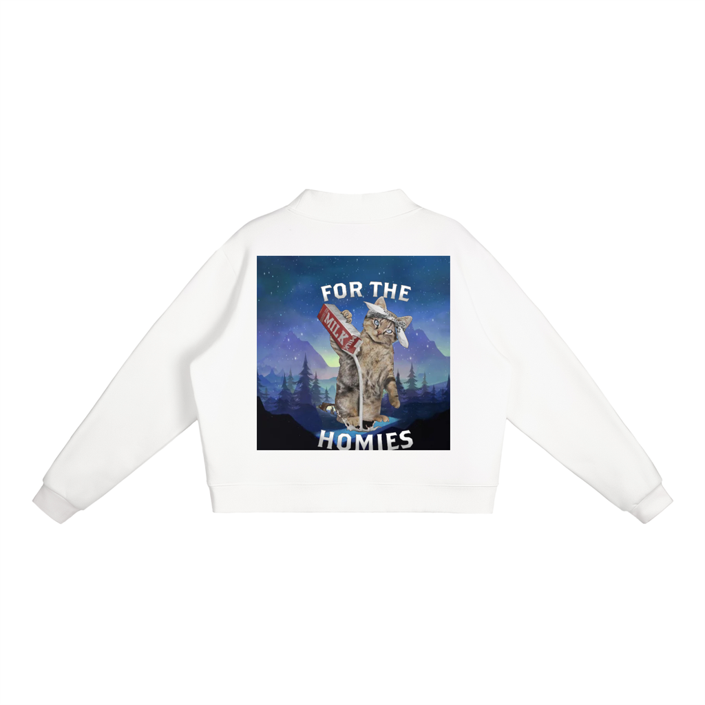 Essential Fleece Mock-Neck Crew Sweatshirt