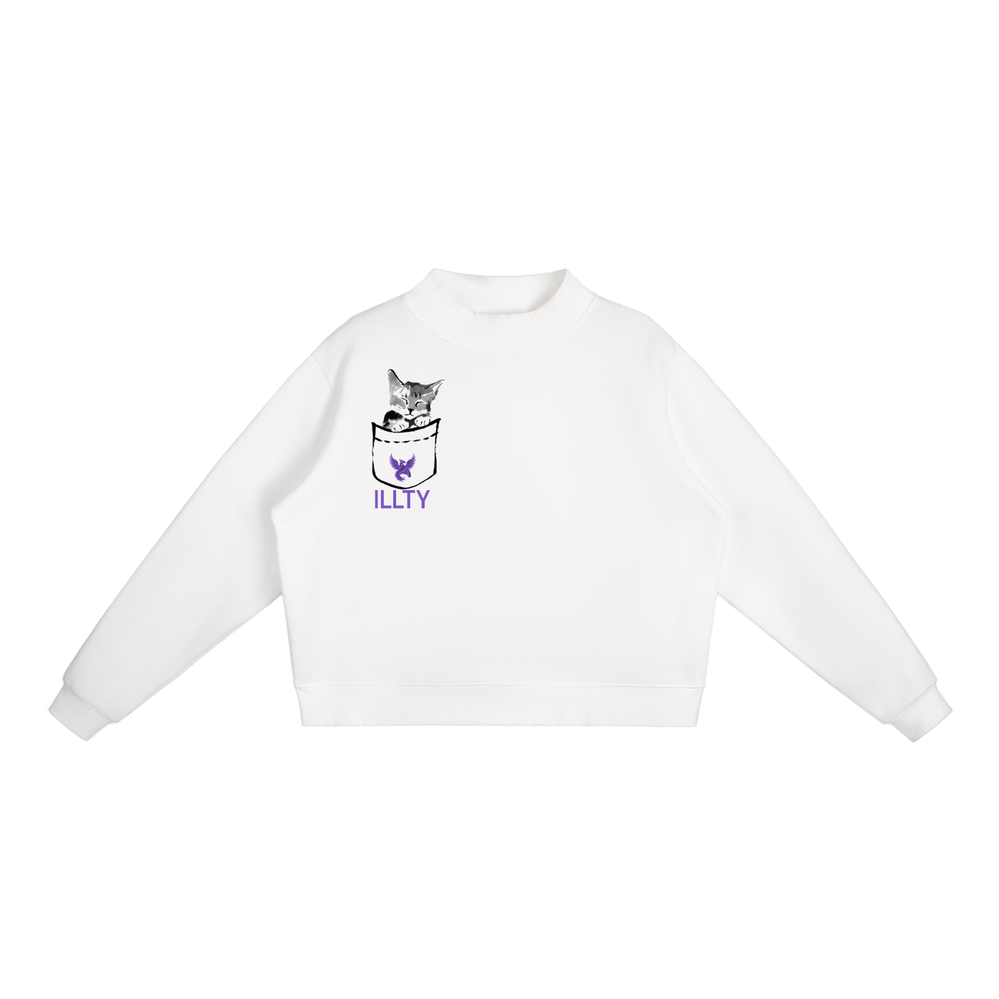 Essential Fleece Mock-Neck Crew Sweatshirt