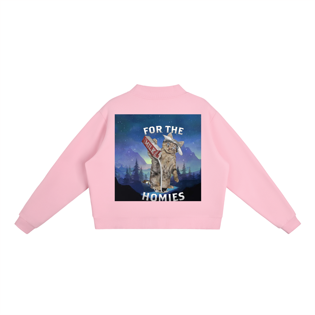 Essential Fleece Mock-Neck Crew Sweatshirt