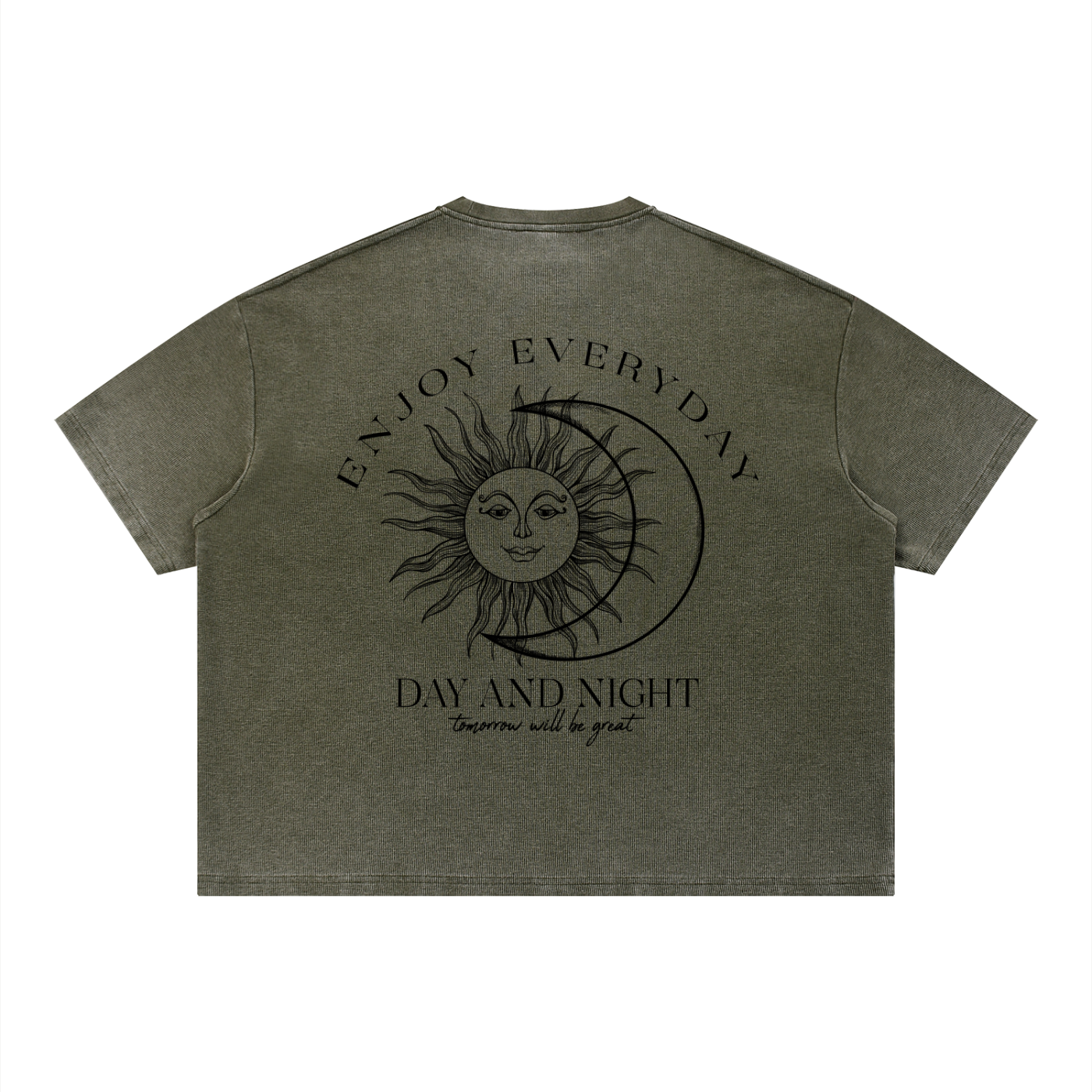 Unisex Vintage Wash Sunfade Boxy Waffle T-Shirt