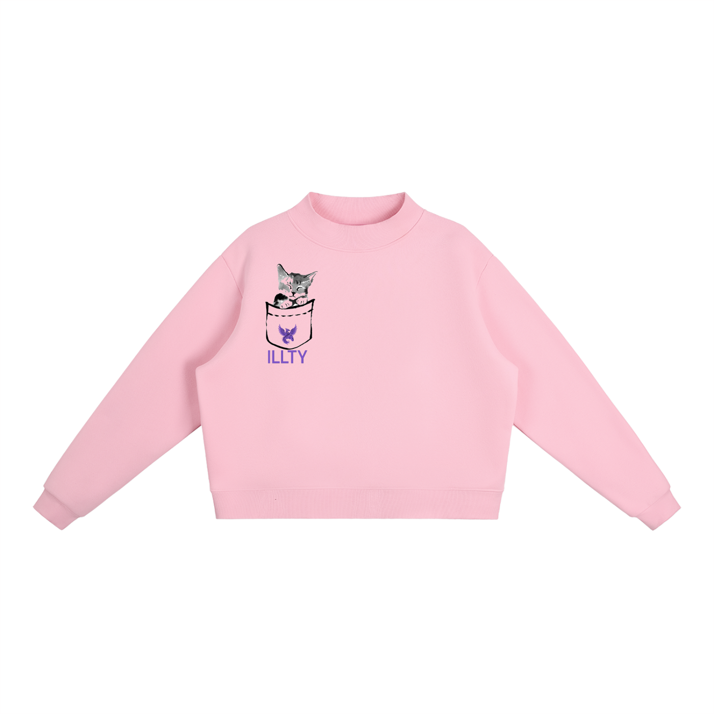 Essential Fleece Mock-Neck Crew Sweatshirt