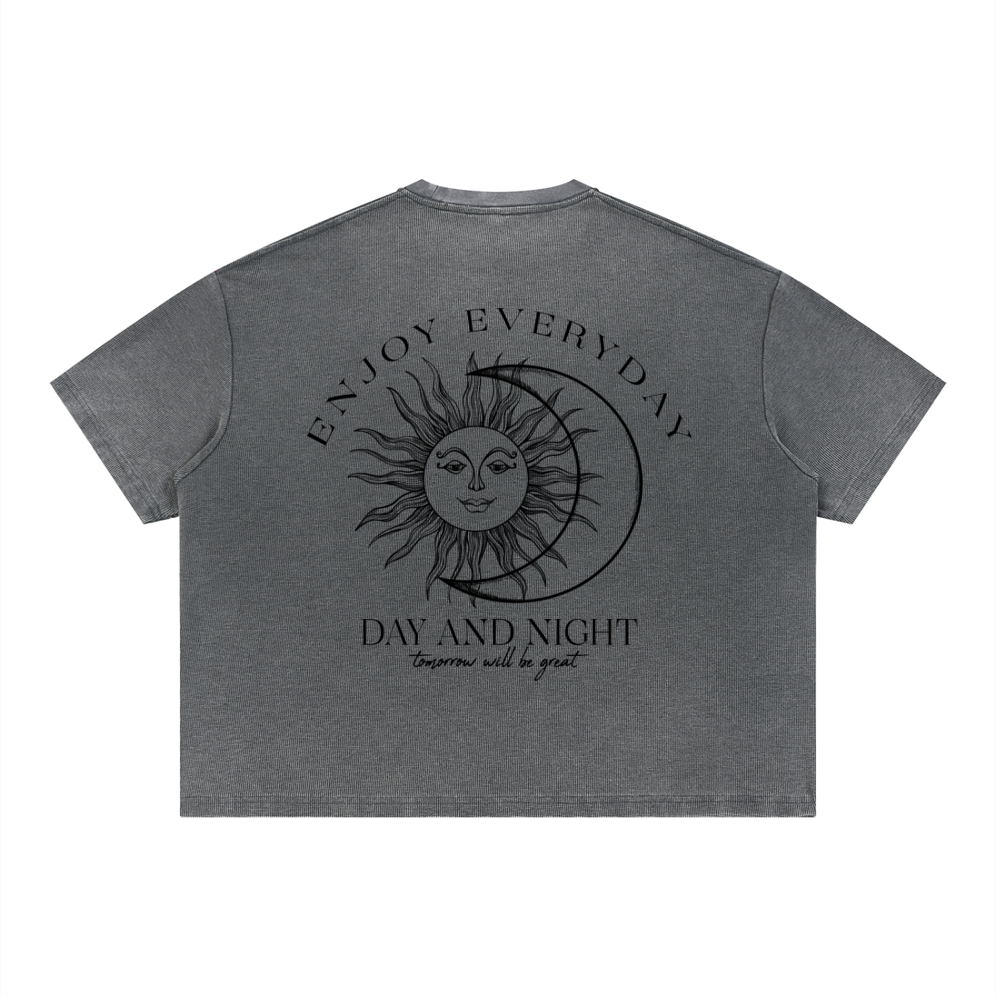 Unisex Vintage Wash Sunfade Boxy Waffle T-Shirt
