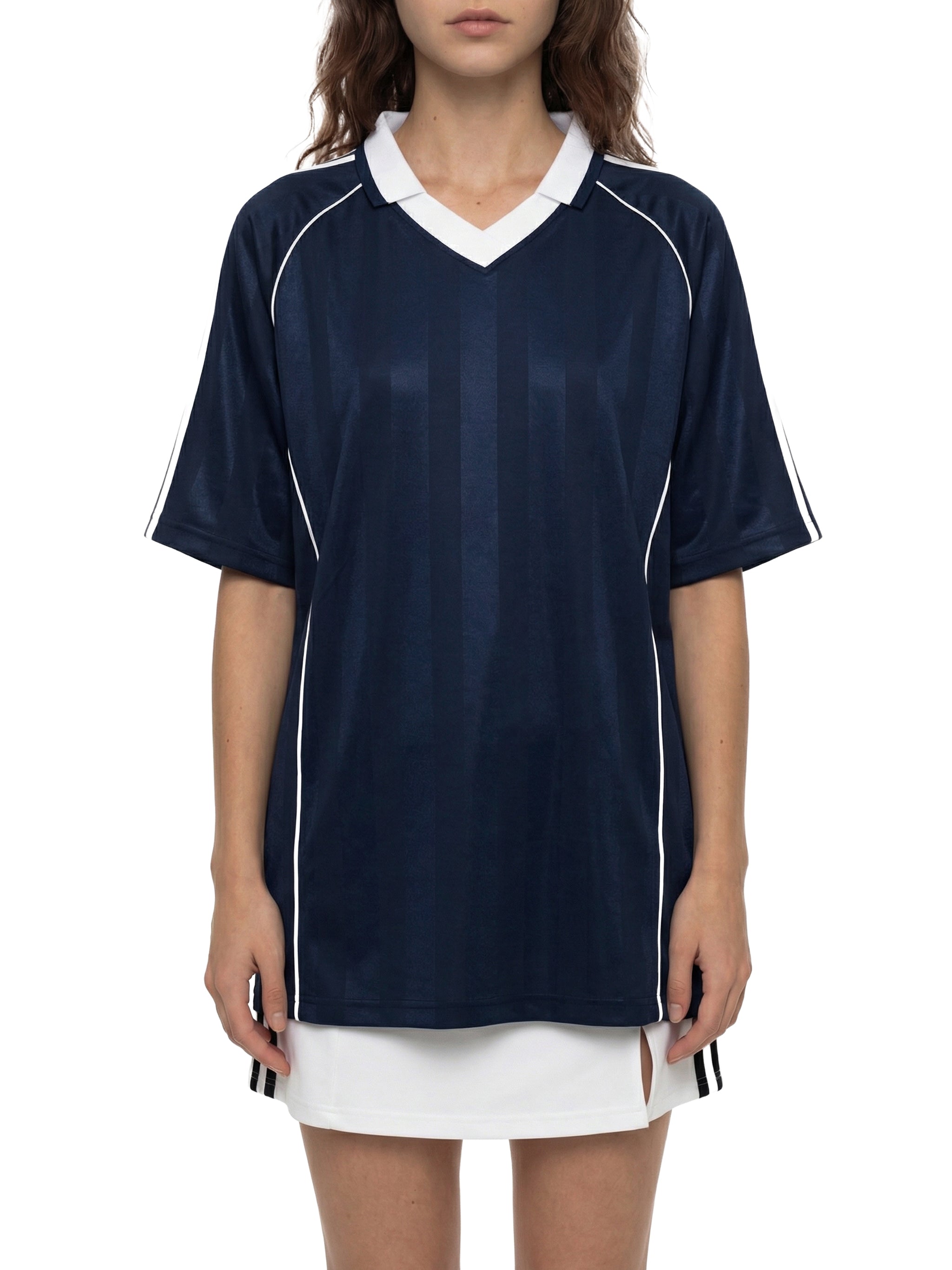 Shadow Stripe Collared Soccer Jersey
